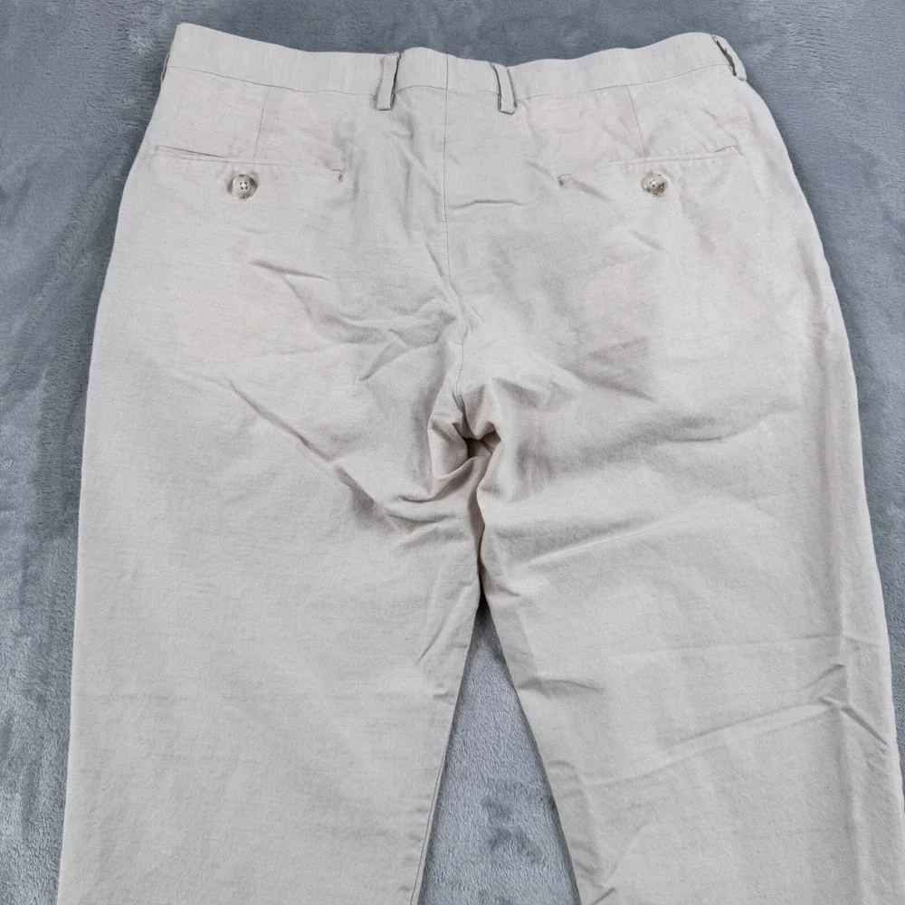 J.Crew Ludlow Pants Mens 32x30 Tan Baird McNutt Irish Linen Cotton AU429‎ Chino